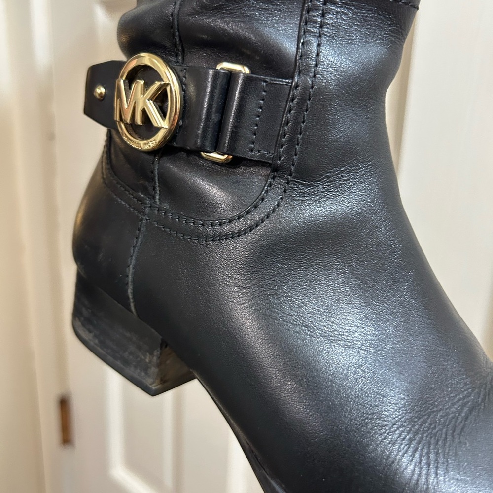Michael Kors Black Hartland Boots: Women’s Size 5. With Gold Detail - Picture 7 of 14